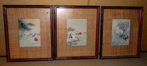 lot 223 image: UNIQUE SET OF 3 ASIAN THEMED ARTIST PRINTS