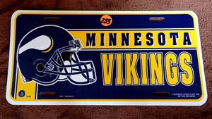lot 233 image: MINNESOTA VIKINGS LICENSE PLATE
