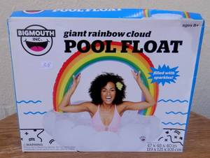 lot 318 image: BIGMOUTH INC. GIANT POOL FLOAT (GIANT RAINBOW CLOUD) NEW IN BOX