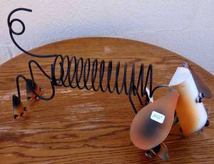 lot 355 image: COOL METAL SLINKY DOG (MAY BE USED FOR MAIL AND BILLS)