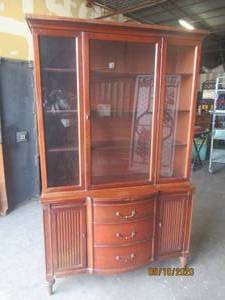 lot 212 image: WOODEN GLASS DOOR ANTIQUE&nbsp CHINA HUTCH BUFFET&nbsp&nbsp45 L X 14.5&nbsp X 73 H&nbsp