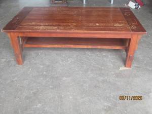 lot 229 image: 2-TIER WOOD COFFEE TABLE&nbsp&nbsp50L X 28 X 16 H&nbsp