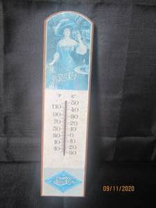 lot 254 image: VINTAGE PEPSI COLA WOOD THERMOMETER&nbsp