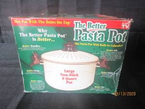 lot 410 image: THE BETTER PASTA POT LARGE NON STICK 8QT NEW IN BOX