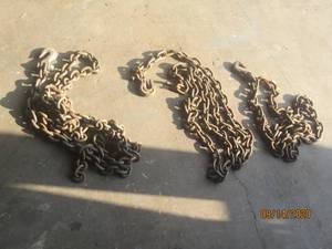 lot 102 image: 3 SINGLE HOOK LIFT CHAINS