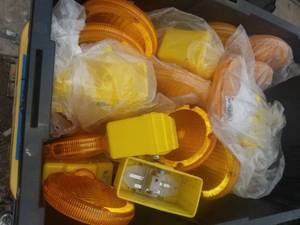lot 37 image: Bin of Flashing light covers  BIN NOT INCLUDED