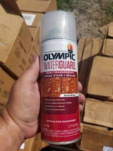 lot 110 image: Olympic Waterguard Semi- transparent Wood stain and sealer.