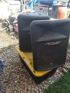 lot 139 image: Out Door Speakers with Stands