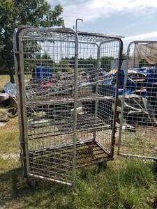 lot 167 image: Rolling metal shelf