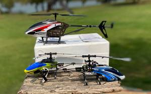 lot 84 image: RC and Blade 130x Helicopters comes with all accessories shown