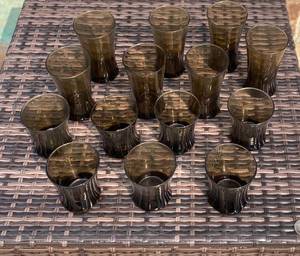 lot 92 image: Set of Smoked Colored Glasses