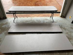 lot 147 image: 3 8ft Wooden Tables