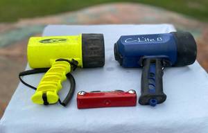 lot 176 image: Dive Flashlights and Swiss Army Knife