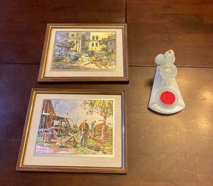 lot 224 image: 2 Pictures and Ceramic Cactus