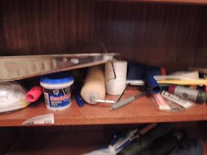 lot 233 image: Painters lot, rollers, brushed, tape, masks and more