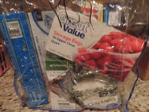 lot 187 image: Lot of zip lock bags, press and seal, travel bag etc.