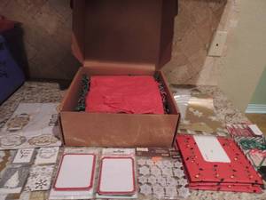 lot 150 image: Christmas packing, labels, tissue paper