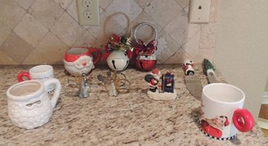 lot 209 image: Christmas, cups,knives,bells, napkin rings
