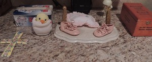 lot 163 image: Misc. lot-Dominoes, Sony speaker, radio ceramic cross, duck, baby pillow