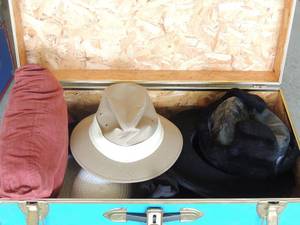 lot 231 image: Light blue chest of womens church hats