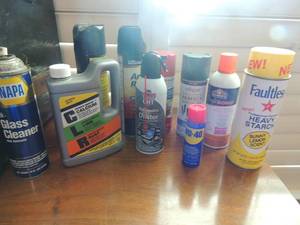 lot 118 image: Starch, roach killer, spray paint, dust and more