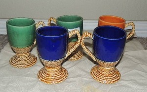 lot 44 image: Four coffee cups and  8 wine glasses