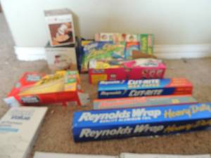 lot 79 image: Baggies, foil, zip lock bags, quick covers, and more
