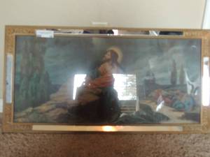 lot 34 image: Jesus wall art 33x17