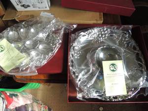 lot 11 image: Arthur Court design egg platter NIB 13x9. Arthur and Elena Court platter grape 14 dipchip tray