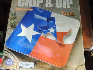 lot 16 image: NIB hand painted chip & dip platter #5011