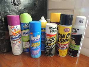 lot 119 image: Scotch guard, Windex foam, green mean carpet cleaner