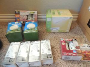 lot 124 image: Globe and ECO save light bulbs 60 watt bulbs new