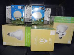 lot 126 image: Various 13 w eco save energy light bulb singles all new