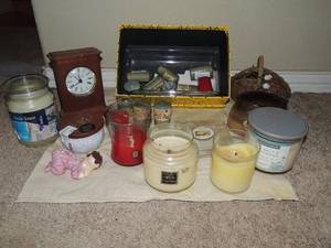 lot 72 image: Large lot of new and used candles all sizes