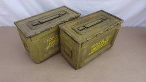 lot 127 image: Lot of 2 vintage 50 cal ammo cans