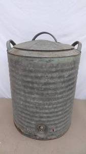 lot 130 image: Vintage Galvanized 10 gallon water cooler