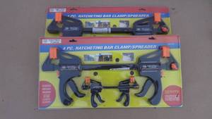 lot 165 image: Lot of 2 4-piece ratcheting bar clamp sets