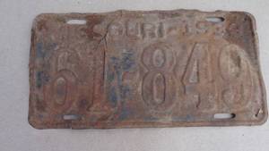 lot 197 image: 1939 Missouri license plate