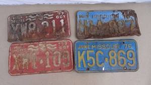lot 204 image: Lot 4 Missouri license plates from 1976 and 1977