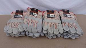lot 224 image: Lot of 12 leather palm work gloves, size large