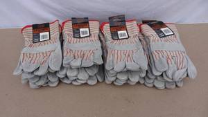 lot 225 image: Lot of 12 leather palm work gloves, size large