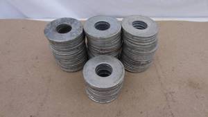 lot 240 image: Lot of 70 washers 2-14 O.D. & 78 I.D., weighs approx 10 lbs