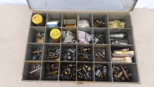 lot 242 image: Metal tool case with misc. fittings