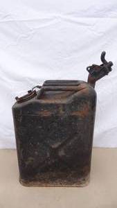 lot 251 image: Vintage U.S. Military Jerry Can w spout, stamped US