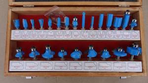 lot 48 image: 24-piece router bit set w wooden case