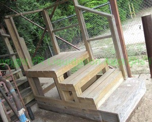 lot 377 image: Custom built wood portable stairs 74 x 39 x 73