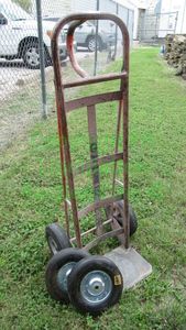 lot 376 image: Industrial hand truck with extra wheels never used
