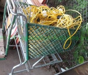 lot 358 image: Temporary utility light strands plus shopping cart