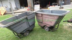 lot 281 image: Rubbermaid commercial products tilt dumpsters, 2 count
