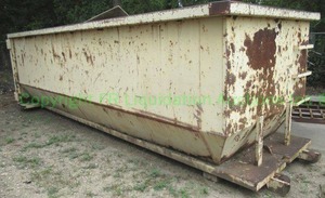 lot 269 image: Accurate refuse dumpster 23ft x 6.5ft x 7ft, contents included